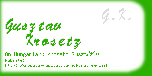 gusztav krosetz business card